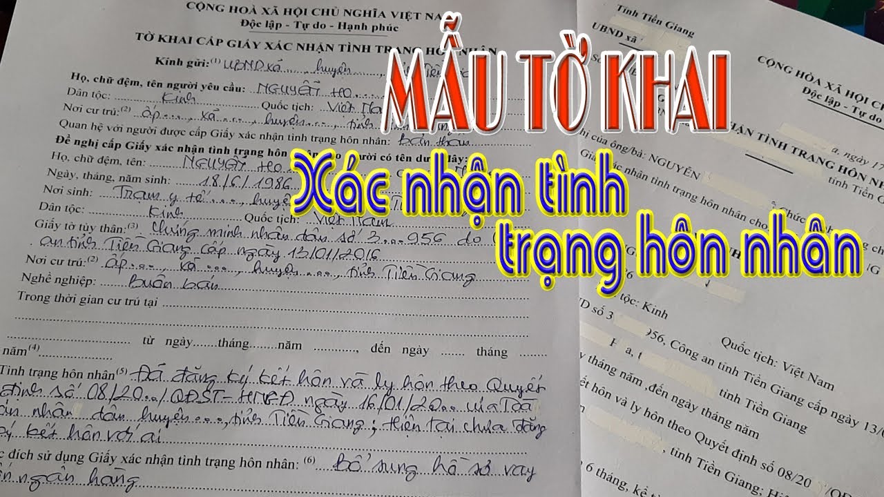 giấy xác nhận độc thân