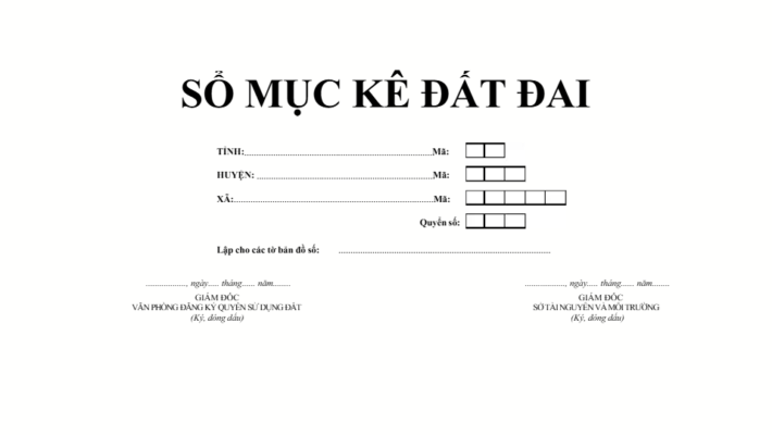 Sổ mục kê đất đai